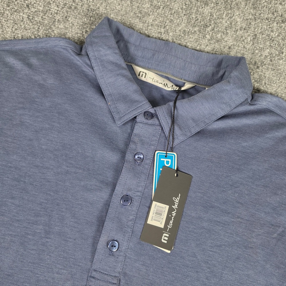 TravisMathew Polo Shirt Mens XL Dark Blue The Ten Year Prestige 77 1MM010 NWT